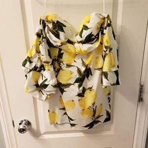 Fashion Nova Lemon dress. Off the shoulder